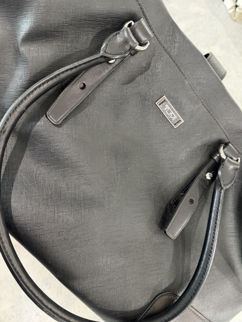 Tumi Weekender Black Nylon Travel Satchel Duffel Purse Tote 16”